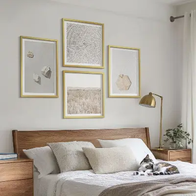 Galería de pared con texturas de arena estilo boho