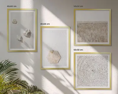 Galería de pared con texturas de arena estilo boho