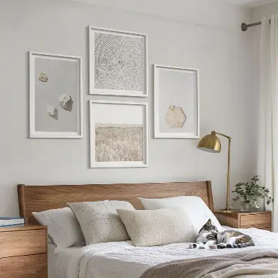 Galería de pared con texturas de arena estilo boho