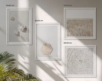 Galería de pared con texturas de arena estilo boho