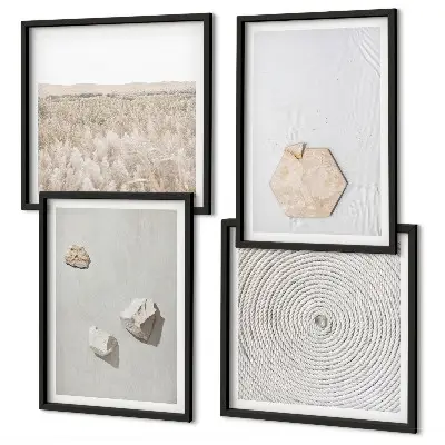 Galería de pared con texturas de arena estilo boho
