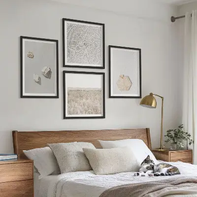 Galería de pared con texturas de arena estilo boho