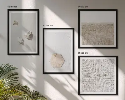 Galería de pared con texturas de arena estilo boho
