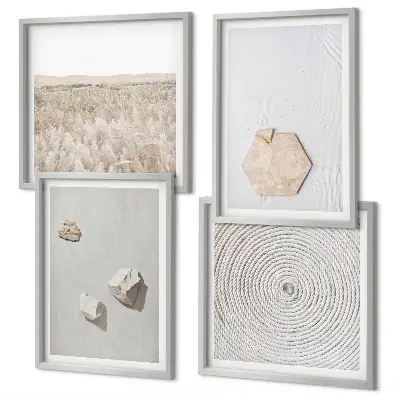 Galería de pared con texturas de arena estilo boho