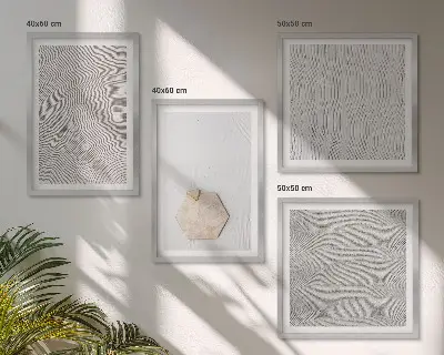 Set de cuadros modernos para salón con diseño de texturas de arena estilo boho