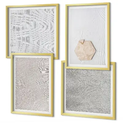 Set de cuadros modernos para salón con diseño de texturas de arena estilo boho