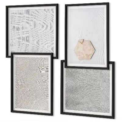 Set de cuadros modernos para salón con diseño de texturas de arena estilo boho