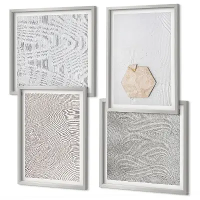Set de cuadros modernos para salón con diseño de texturas de arena estilo boho