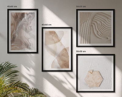 Set de 4 cuadros para salón Estructuras pintadas abstractas
