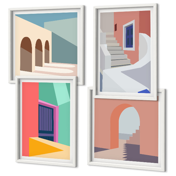 Galería de pared Edificios modernos y coloridos