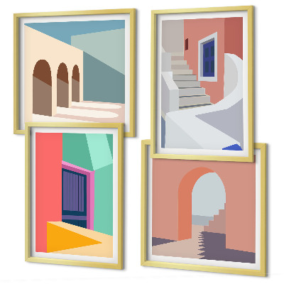 Galería de pared Edificios modernos y coloridos