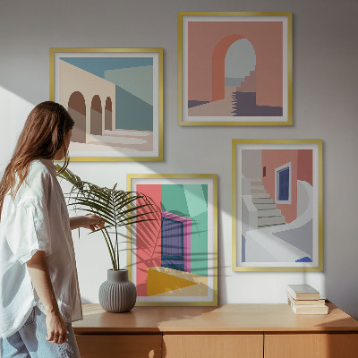 Galería de pared Edificios modernos y coloridos