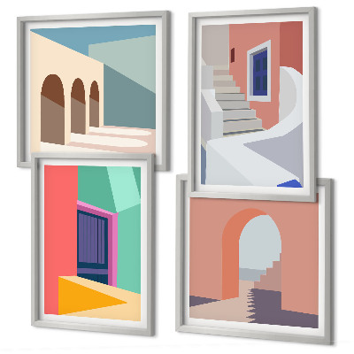 Galería de pared Edificios modernos y coloridos