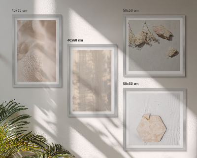 Set de 4 cuadros para salón Texturas naturales de estilo bohemio sutil