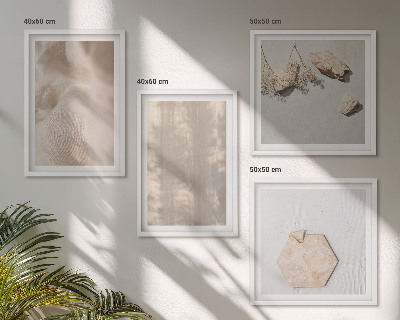 Set de 4 cuadros para salón Texturas naturales de estilo bohemio sutil