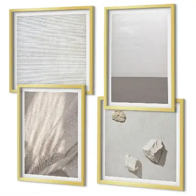 Galería de pared con delicadas texturas bohemias inspiradas en la naturaleza