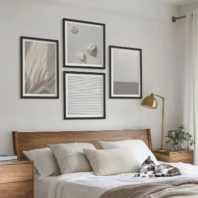 Galería de pared con delicadas texturas bohemias inspiradas en la naturaleza