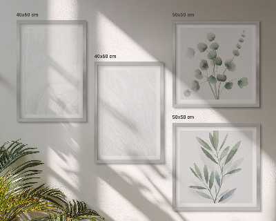 Set de cuadros modernos para salón Estructura de mármol, ramitas en tonos pastel