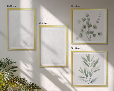Set de cuadros modernos para salón Estructura de mármol, ramitas en tonos pastel