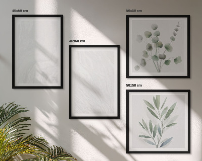 Set de cuadros modernos para salón Estructura de mármol, ramitas en tonos pastel