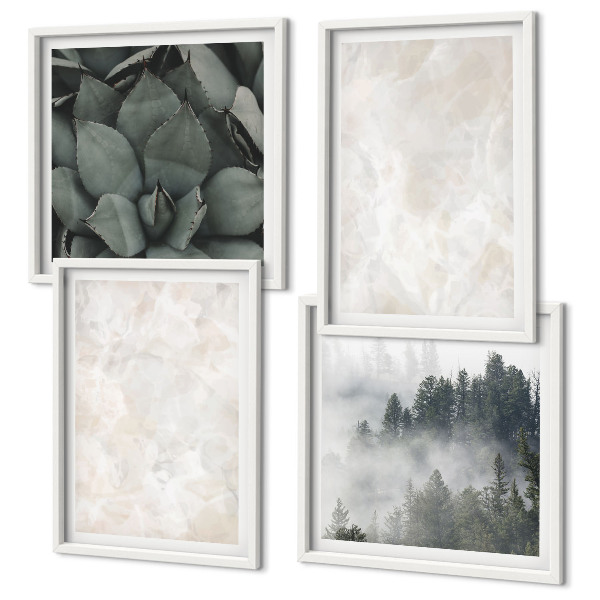 Set de cuadros modernos para salón Mármoles de piedra en tonos pastel