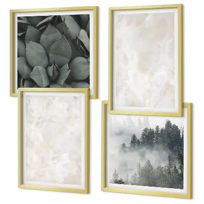 Set de cuadros modernos para salón con diseño de mármoles de piedra en tonos pastel