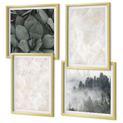 Set de cuadros modernos para salón Mármoles de piedra en tonos pastel