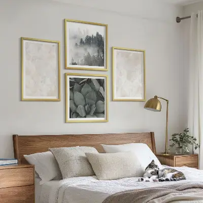 Set de cuadros modernos para salón con diseño de mármoles de piedra en tonos pastel
