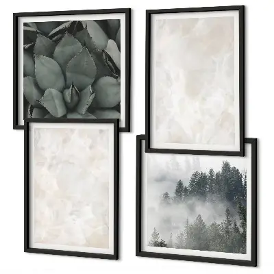 Set de cuadros modernos para salón con diseño de mármoles de piedra en tonos pastel