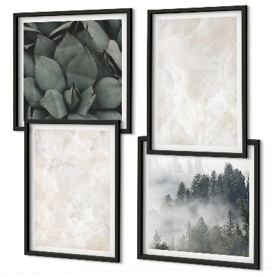 Set de cuadros modernos para salón Mármoles de piedra en tonos pastel