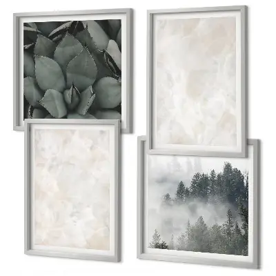 Set de cuadros modernos para salón con diseño de mármoles de piedra en tonos pastel