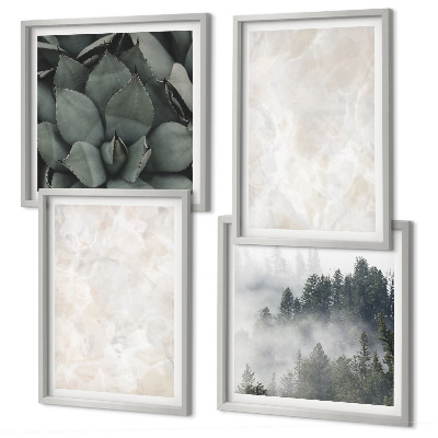 Set de cuadros modernos para salón Mármoles de piedra en tonos pastel