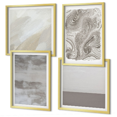 Set de 4 cuadros para salón Estructuras de diseño industrial