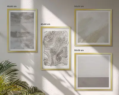 Set de 4 cuadros decorativos para salón con estructuras de diseño industrial