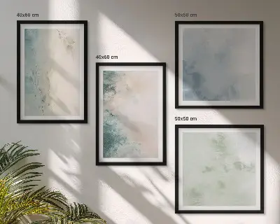 Galería de pared cuadro en lienzo con diseño de acuarela derramada