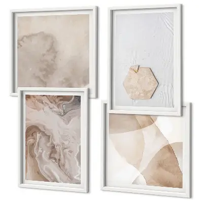 Set de cuadros modernos para salón con diseño abstracto inspirado en la naturaleza