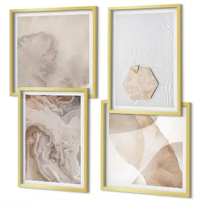Set de cuadros modernos para salón con diseño abstracto inspirado en la naturaleza