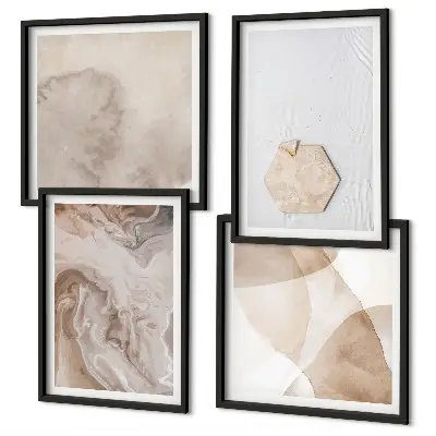 Set de cuadros modernos para salón con diseño abstracto inspirado en la naturaleza