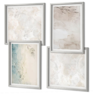 Set de 4 cuadros para salón Textura de pintura de acuarela