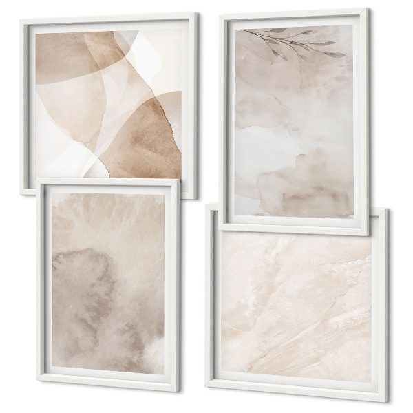 Set de cuadros modernos para salón Pinturas de acuarela con texturas bohemias