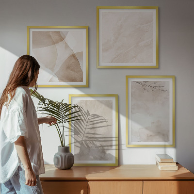 Set de cuadros modernos para salón Pinturas de acuarela con texturas bohemias