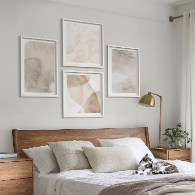 Set de cuadros modernos para salón Pinturas de acuarela con texturas bohemias