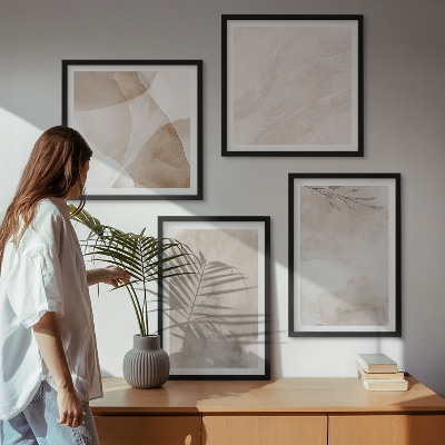Set de cuadros modernos para salón Pinturas de acuarela con texturas bohemias
