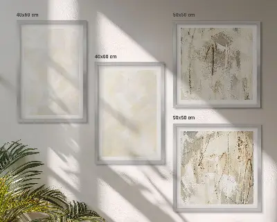 Set de 4 cuadros para salón con diseño de pintura de textura brillante