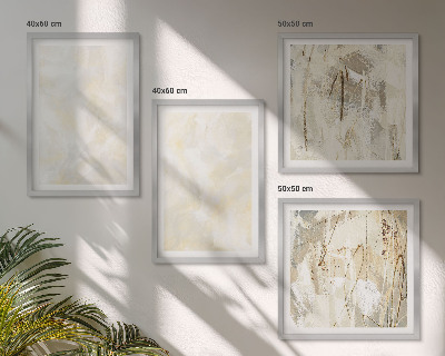 Set de 4 cuadros para salón Diseño de pintura con textura brillante
