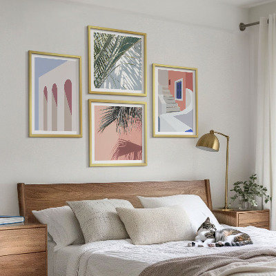 Set de cuadros modernos para salón Ilustraciones de arquitectura urbana