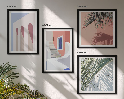 Set de cuadros modernos para salón Ilustraciones de arquitectura urbana