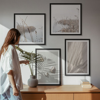 Set de 4 cuadros para salón Primeros planos de la estructura de estilo bohemio