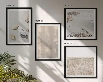 Galería de pared decoración con texturas naturales de estilo bohemio