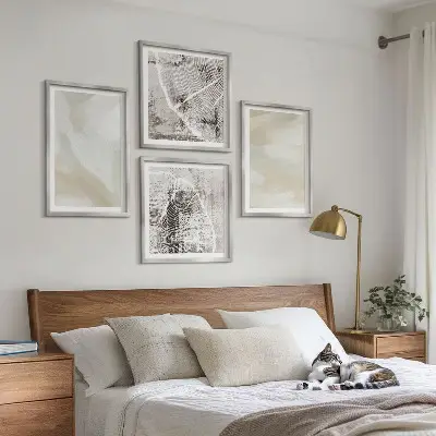 Set de cuadros modernos para salón con diseño de textura de pintura minimalista